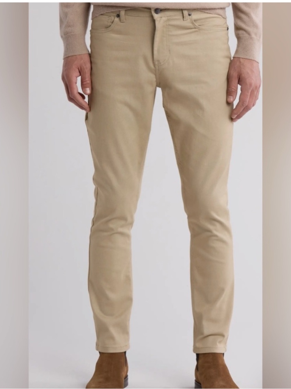 DKNY Ultimate Stretch Stanton Slim Fit Classic Khaki Tan Pants W33 X L30